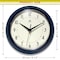 Infinity Instruments Retro Round Navy Blue - 9.5in Retro Metal Wall Clock 10940NB - alternate 3